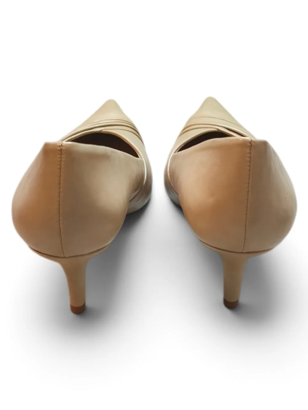 ALDO Beige Pointed-Toe Pleated Pumps